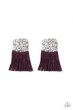 Paparazzi - Plume Bloom - Purple Earrings