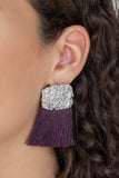 Paparazzi - Plume Bloom - Purple Earrings