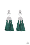 Paparazzi - Tassel Trippin - Green Earrings