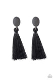 Paparazzi Accessories - Va Va PLUME - Black Earrings - Travona's Dazzling Jewels