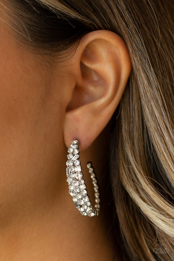 Paparazzi - A GLITZY Conscience - Black Hoop Earrings