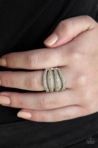 Paparazzi - Roll Out The Diamonds - Brown Rhinestone Ring