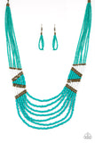 Paparazzi - Kickin It Outback - Blue Necklace