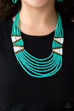 Paparazzi - Kickin It Outback - Blue Necklace