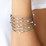 Paparazzi - Sugarlicious Sparkle - White Cuff Bracelet