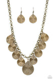 Paparazzi - Texture Storm - Brass Necklace
