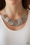 Paparazzi - More Roar - Silver Necklace - Travona's Dazzling Jewels