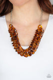 Paparazzi - Comin In HAUTE - Brown Acrylic Necklace