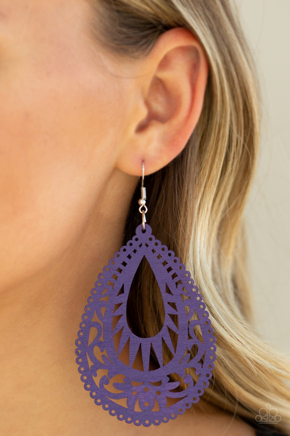 Paparazzi Accessories - Zesty Zen - Purple Earrings - Travona's Dazzling Jewels