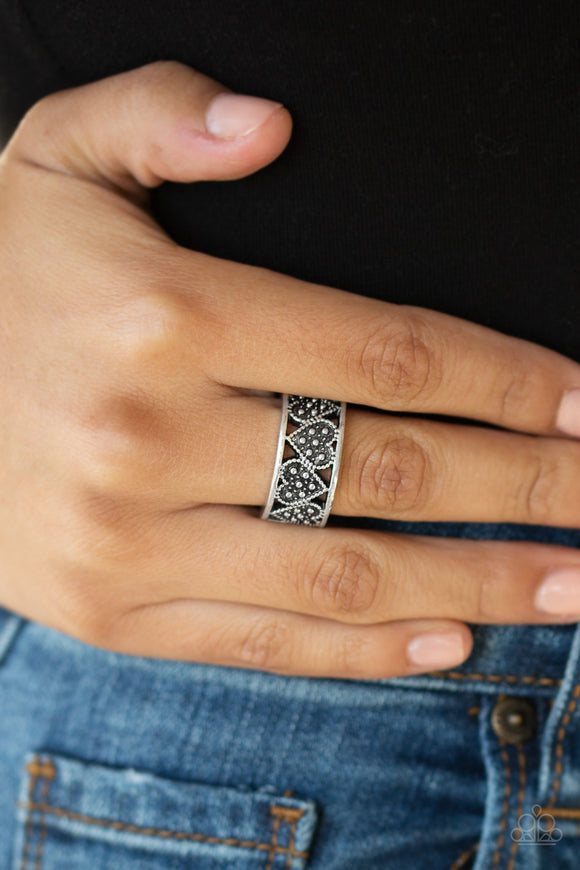 Paparazzi - Better Together - Silver Heart Ring