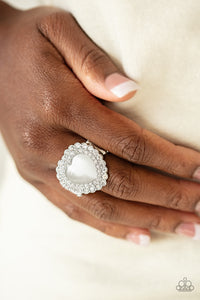 Paparazzi - Lovely Luster - White Heart Ring