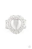 Paparazzi - Lovely Luster - White Heart Ring