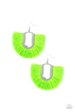 Paparazzi - Tassel Tropicana - Green Earrings