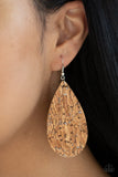 Paparazzi - CORK It Over - Silver Cork Earrings