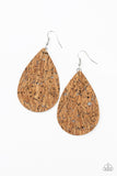 Paparazzi - CORK It Over - Silver Cork Earrings