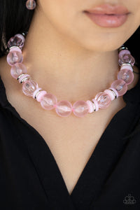 Paparazzi - Bubbly Beauty - Pink Necklace