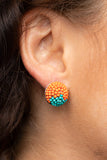 Paparazzi - As Happy As Can BEAD - Orange Stud Earrings
