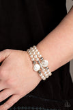 Paparazzi Exquisitely Elegant - Pearl Stretch Bracelet Stack