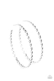 Paparazzi Accessories - Infinite Twist - Silver Hoop Earrings - Travona's Dazzling Jewels