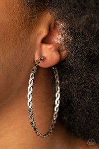 Paparazzi Accessories - Infinite Twist - Silver Hoop Earrings - Travona's Dazzling Jewels