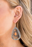 Paparazzi - Floral Frill - Orange Earrings