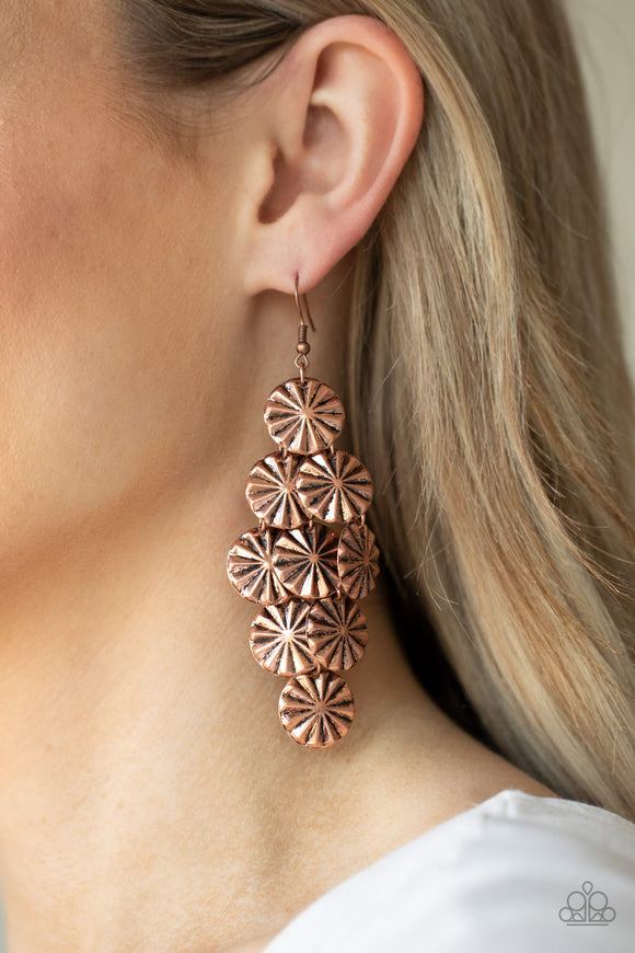 Paparazzi - Star Spangled Shine - Copper Earrings