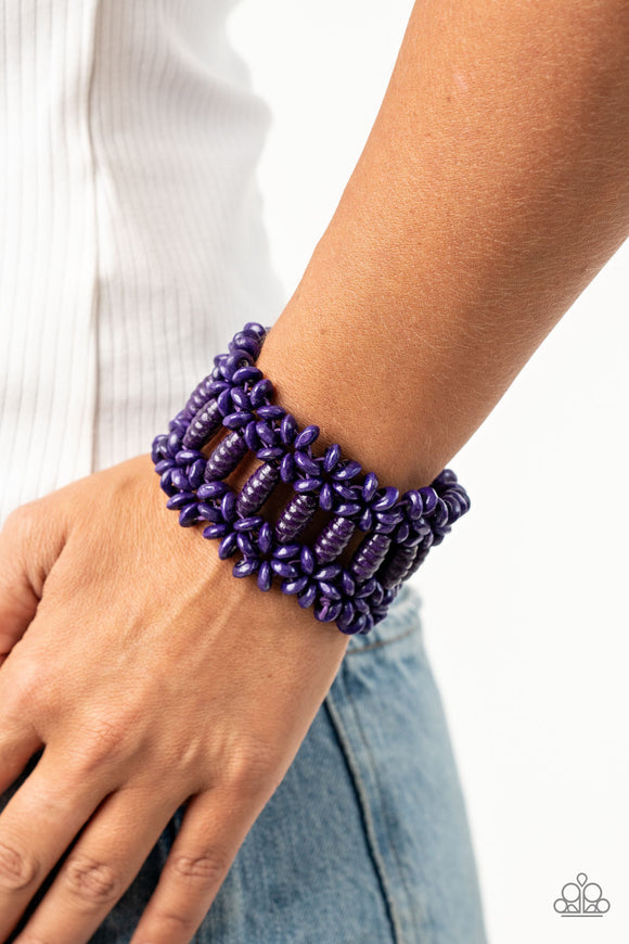 Paparazzi - Fiji Flavor - Purple Stretch Bracelet