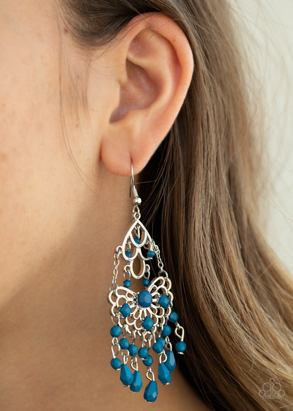 Paparazzi - Glass Slipper Glamour - Blue Earrings