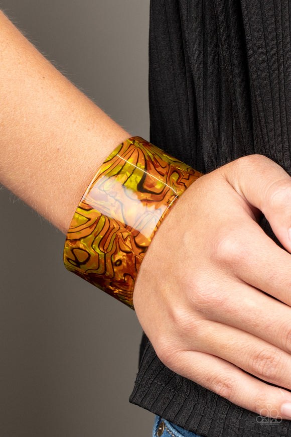 Paparazzi - Cosmic Couture - Orange Cuff Bracelet