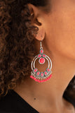 Paparazzi - Palm Breeze - Pink Earrings