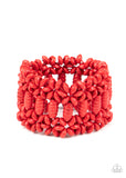 Paparazzi - Fiji Flavor - Red Stretch Bracelet