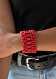 Paparazzi - Fiji Flavor - Red Stretch Bracelet