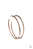 Paparazzi - Curved Couture - Copper Hoop Earrings