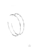 Paparazzi - Out of Control Curves - Silver Hoop Earrings