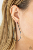 Paparazzi - City Curves - Black Hoop Earrings