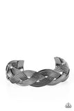 Paparazzi - Woven Wonder - Black Cuff Bracelet