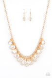 Paparazzi - BEACHFRONT and Center - Gold & Pearl Necklace