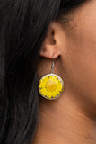 Paparazzi - Forever Florals - Yellow Earrings