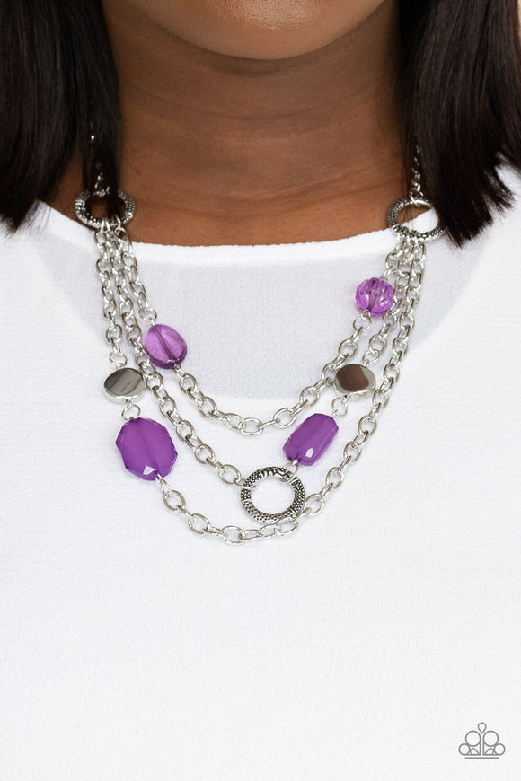 Paparazzi - Oceanside Spa - Purple Necklace