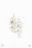 Paparazzi - Ageless Applique - White Pearl Earrings