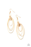 Paparazzi - OVAL The Moon - Gold Earrings