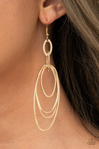 Paparazzi - OVAL The Moon - Gold Earrings