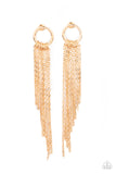 Paparazzi - Divinely Dipping - Gold Earrings