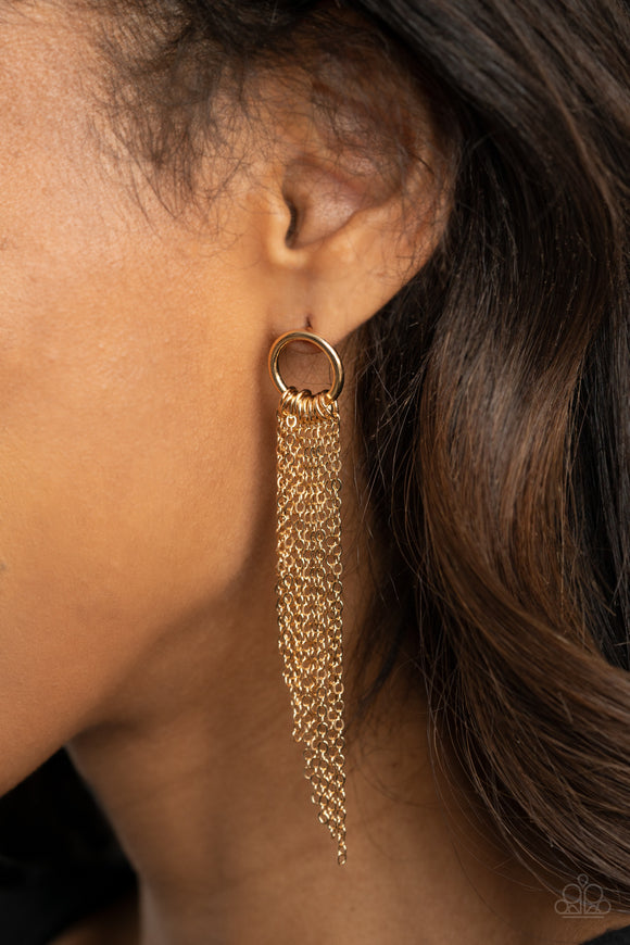 Paparazzi - Divinely Dipping - Gold Earrings