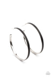 Paparazzi - Fearless Flavor - Black Leather Hoop Earrings