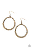 Paparazzi - Rustic Society - Brass Earrings