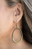 Paparazzi - Rustic Society - Brass Earrings