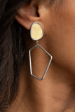 Paparazzi - Retro Reverie - Yellow Clip-on Earrings