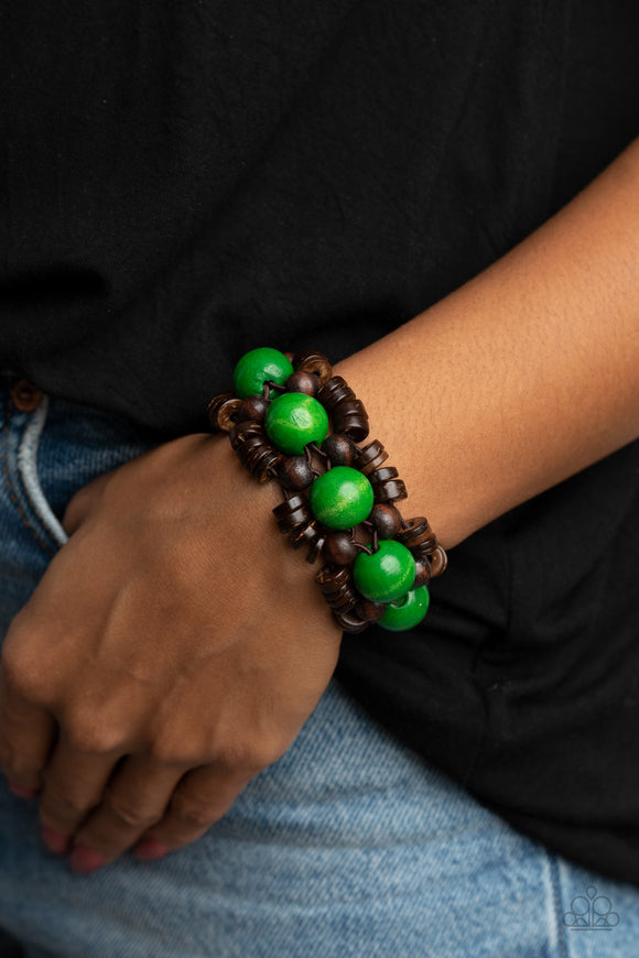 Paparazzi - Tropical Temptations - Green Bracelet