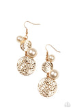 Paparazzi - Pearl Dive - Gold Pearl Earrings